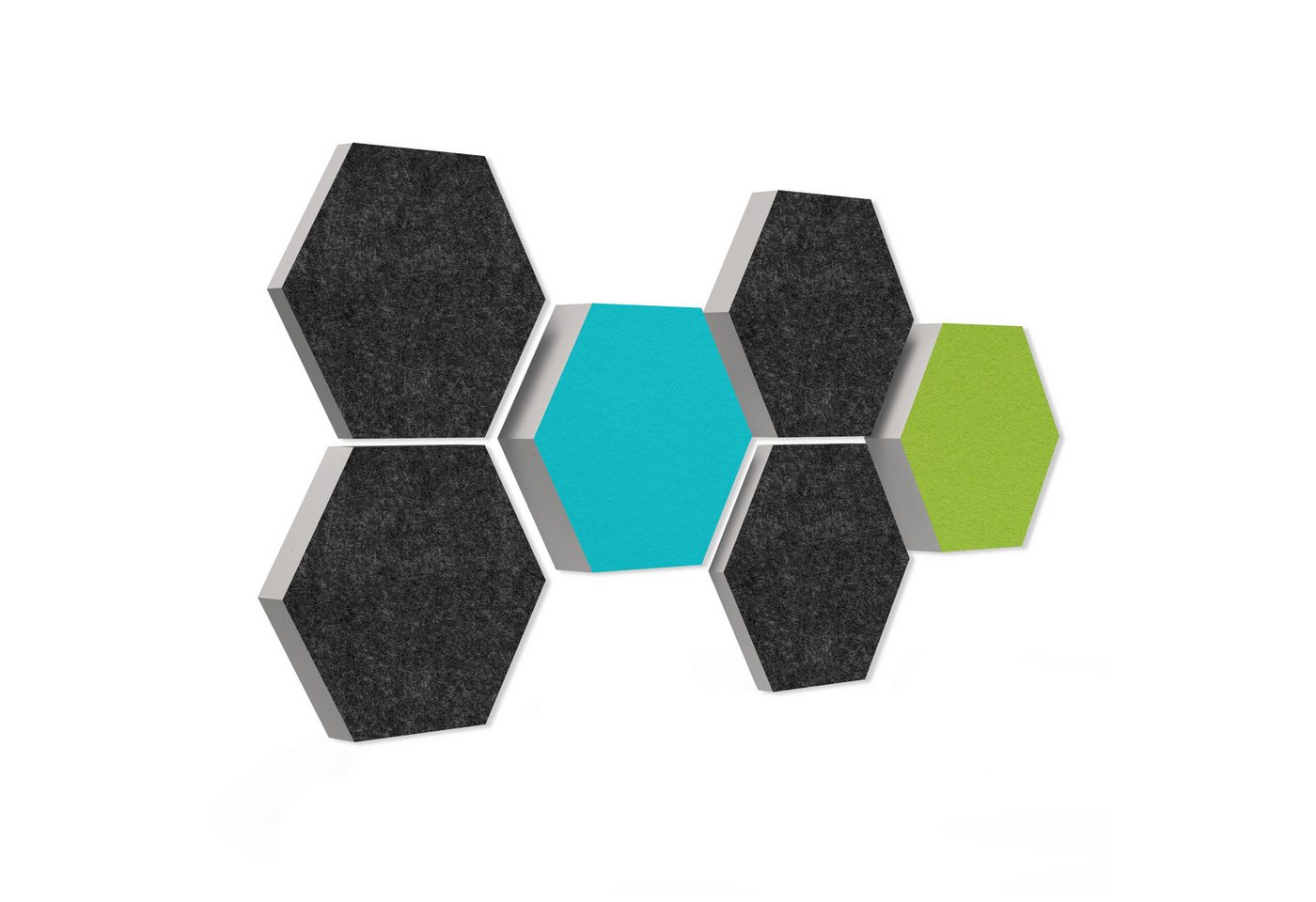 platino24 Akustikplatte 6 Absorber Wabenform aus Basotect ® G+ 3D-Effekt von platino24