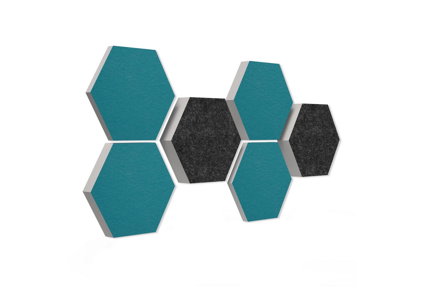 platino24 Akustikplatte 6 Absorber Wabenform aus Basotect ® G+ 3D-Effekt von platino24