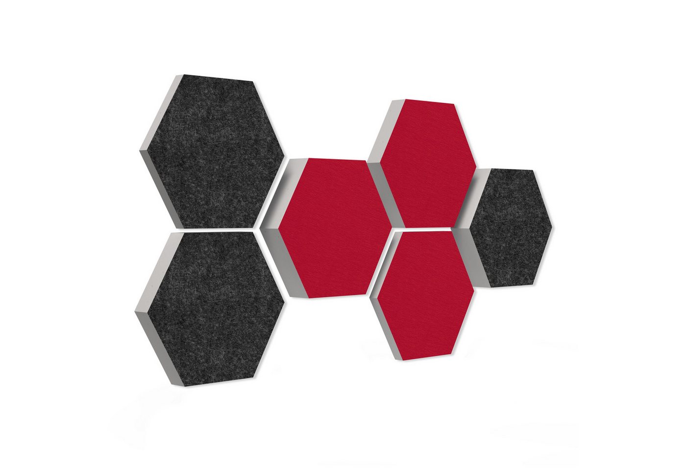 platino24 Akustikplatte 6 Absorber Wabenform aus Basotect ® G+ 3D-Effekt von platino24