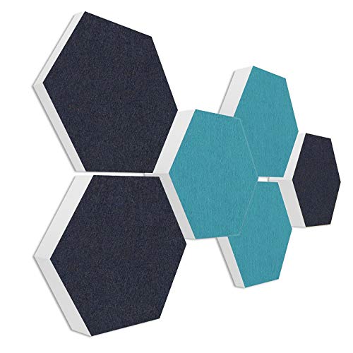 platino24 Schallabsorber COLORE aus Basotec G+ I Akustikpaneele mit Akustikfilz I 3D Wand-Paneele mit 6 Waben in Nachtblau & Petrol I Akustikplatten zur Schalldämmung in Büro, Studio & Wohnung platino24 Schallabsorber COLORE aus Basotec G+ I Akustikpaneele mit Akustikfilz I 3D Wand-Paneele mit 6 Waben in Nachtblau & Petrol I Akustikplatten zur Schalldämmung in Büro, Studio & Wohnung von platino24