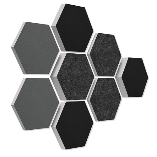platino24 Schallabsorber COLORE aus Basotec G+ I Akustikpaneele mit Akustikfilz I 3D Wand-Paneele mit 8 Waben in Granitgrau, Anthrazit & Schwarz I Akustikplatten zur Schalldämmung platino24 Schallabsorber COLORE aus Basotec G+ I Akustikpaneele mit Akustikfilz I 3D Wand-Paneele mit 8 Waben in Granitgrau, Anthrazit & Schwarz I Akustikplatten zur Schalldämmung von platino24