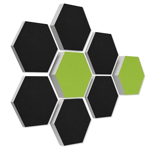 platino24 Schallabsorber COLORE aus Basotec G+ I Akustikpaneele mit Akustikfilz I 3D Wand-Paneele mit 8 Waben in Schwarz & Hellgrün I Akustikplatten zur Schalldämmung in Büro, Studio & Wohnung platino24 Schallabsorber COLORE aus Basotec G+ I Akustikpaneele mit Akustikfilz I 3D Wand-Paneele mit 8 Waben in Schwarz & Hellgrün I Akustikplatten zur Schalldämmung in Büro, Studio & Wohnung von platino24