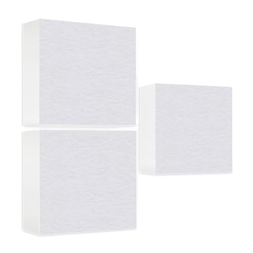 platino24 Schallabsorber Regaleinsatz 3 Elemente 33 x 33 x 10 cm Weiß I Akustikpaneele aus Basotect G+ mit Akustikfilz I Akustikelemente kompatibel mit IKEA KALLAX oder EXPEDIT von platino24