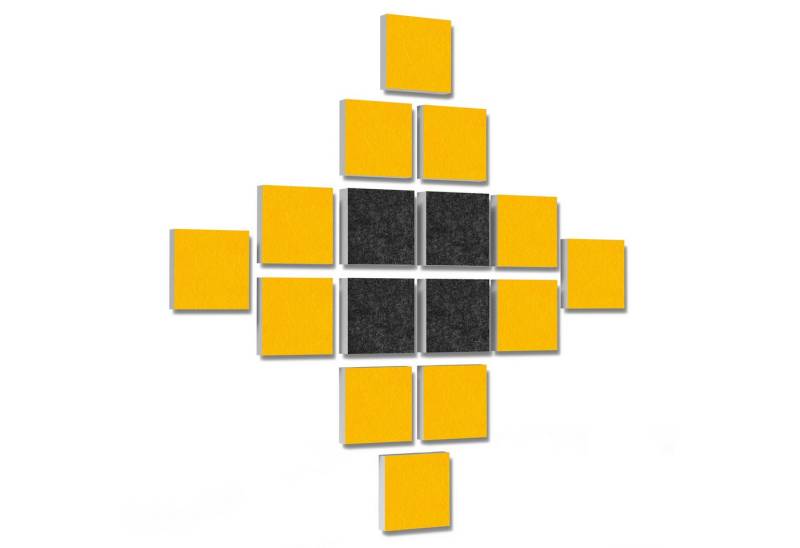 platino24 Schallschutzpaneel 16 Elemente 3D-Set Colore Quadrat 27,5 x 27,5 cm Multicolore platino24 Schallschutzpaneel 16 Elemente 3D-Set Colore Quadrat 27,5 x 27,5 cm Multicolore von platino24