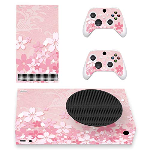 PlayVital Skin für Xbox Series S, Aufkleber Vinyl-Skins Schutzfolie Wrap Abziehbild Abdeckung Stickers Folie für Xbox Series S Konsole Controller-Sakura Blütenblätter von playvital
