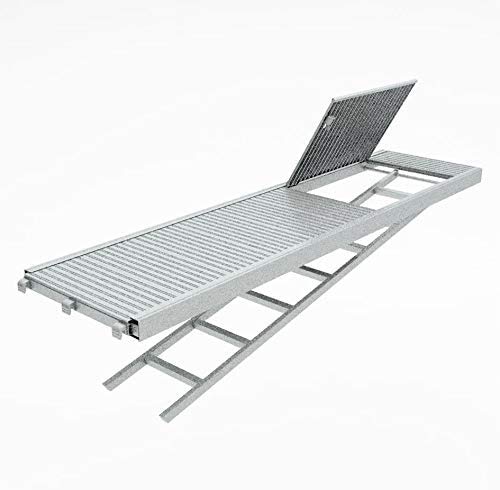 Alu-Durchstieg Vollaluminium 2,57 m x 0,64 m mit integrierter Leiter original Altrad assco quadro✓made in Germany✓ Baugerüst Gerüst von plettac assco