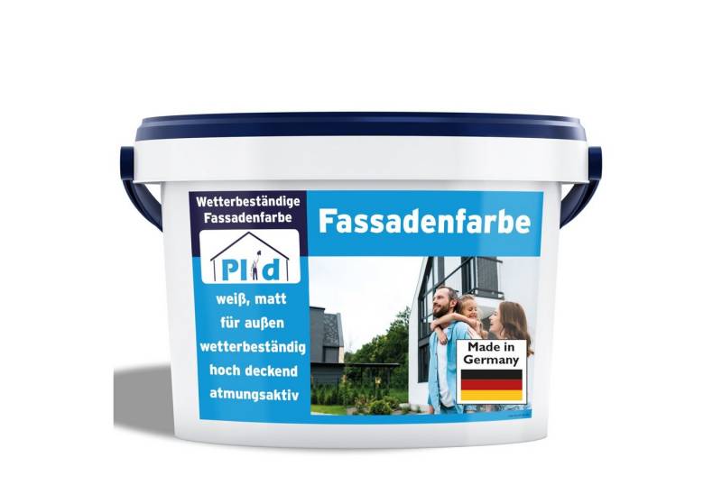 plid Fassadenfarbe plid® - Fassadenfarbe Weiß Außen Wetter & UV-beständig / Hochwertig, Schnelltrocknend von plid