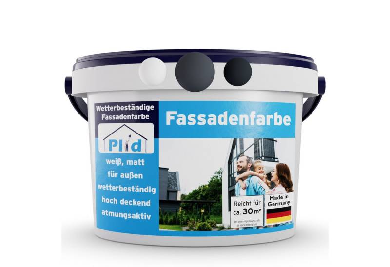 plid Fassadenfarbe Farbe für Fassaden Außen Wetter & UV-beständig / Hochwertig, Schnelltrocknend von plid