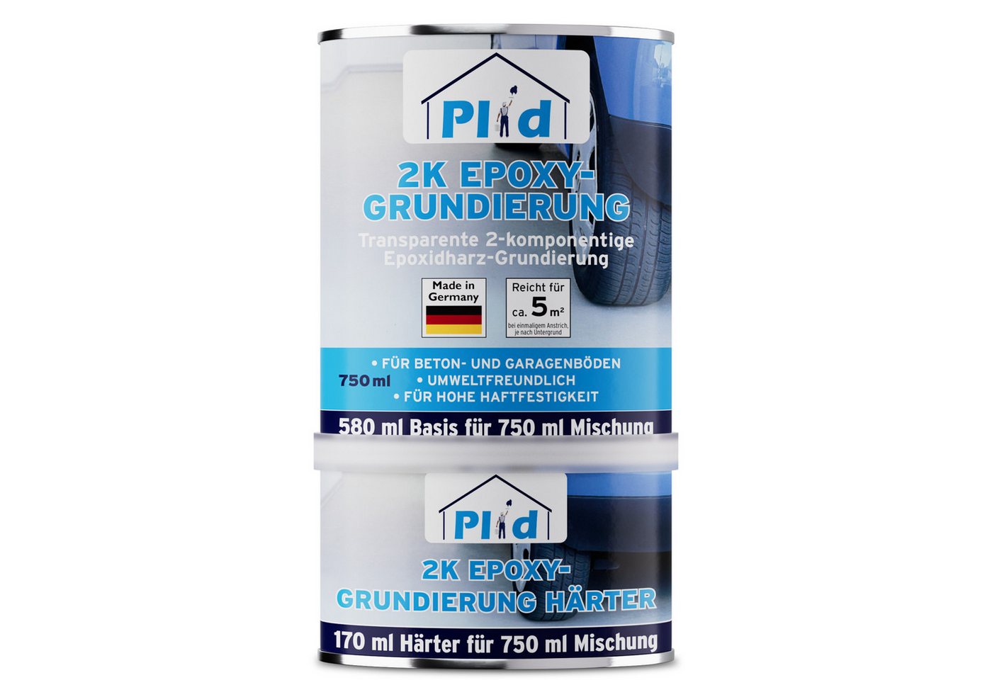 plid Haftgrund 2K Epoxy-Haftvermittler – 750 ml Grundierung für Beton & Garage, Hohe Haftfestigkeit plid Haftgrund 2K Epoxy-Haftvermittler – 750 ml Grundierung für Beton & Garage, Hohe Haftfestigkeit von plid