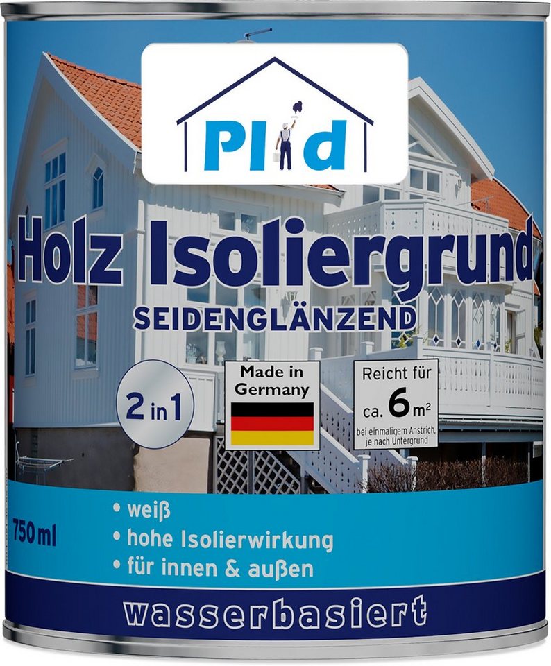 plid Holzlack Holz-Isoliergrund Isolierfarbe Isoliergrund Holzdeckenfarbe, Schnelltrocknend von plid