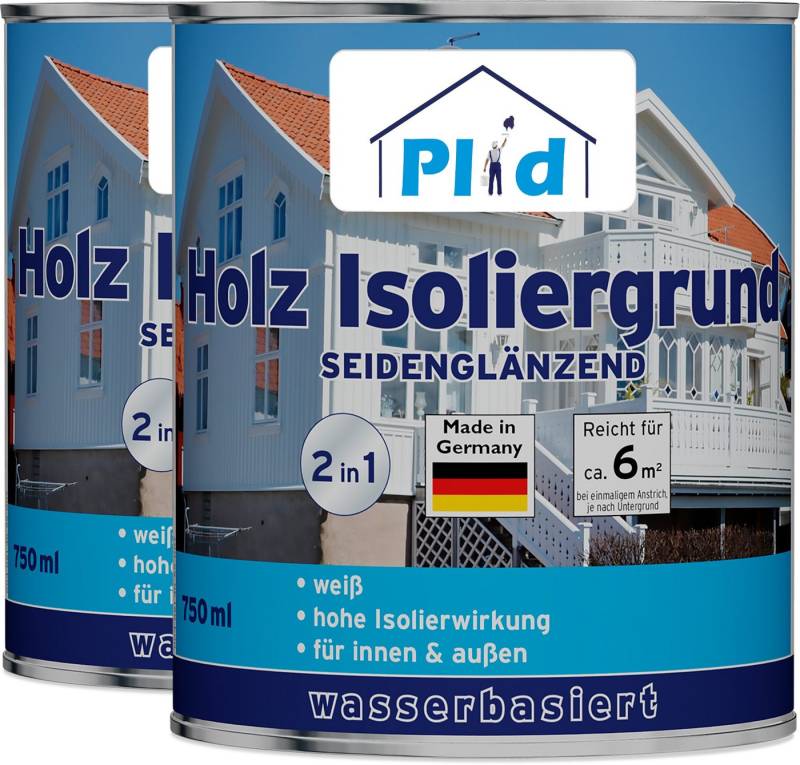 plid Holzlack Holz-Isoliergrund Isolierfarbe Isoliergrund Holzdeckenfarbe, Schnelltrocknend von plid
