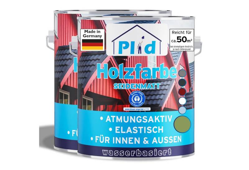 plid Holzlack Holzfarbe Holzlack Schwedenhausfarbe Landhausfarbe Dauerschutzfarbe, Schnelltrocknend, verarbeitungsfertig von plid