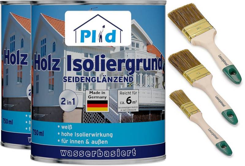 plid Holzlack Premium Holz-Isoliergrund Isolierfarbe Isoliergrund Pinsel, Schnelltrocknend von plid
