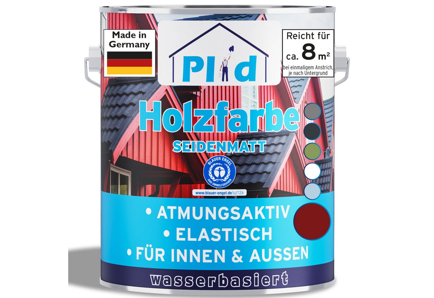 plid Holzlack Premium Holzfarbe Holzlack Farbe für Holz Pinsel, Schnelltrocknend, verarbeitungsfertig von plid