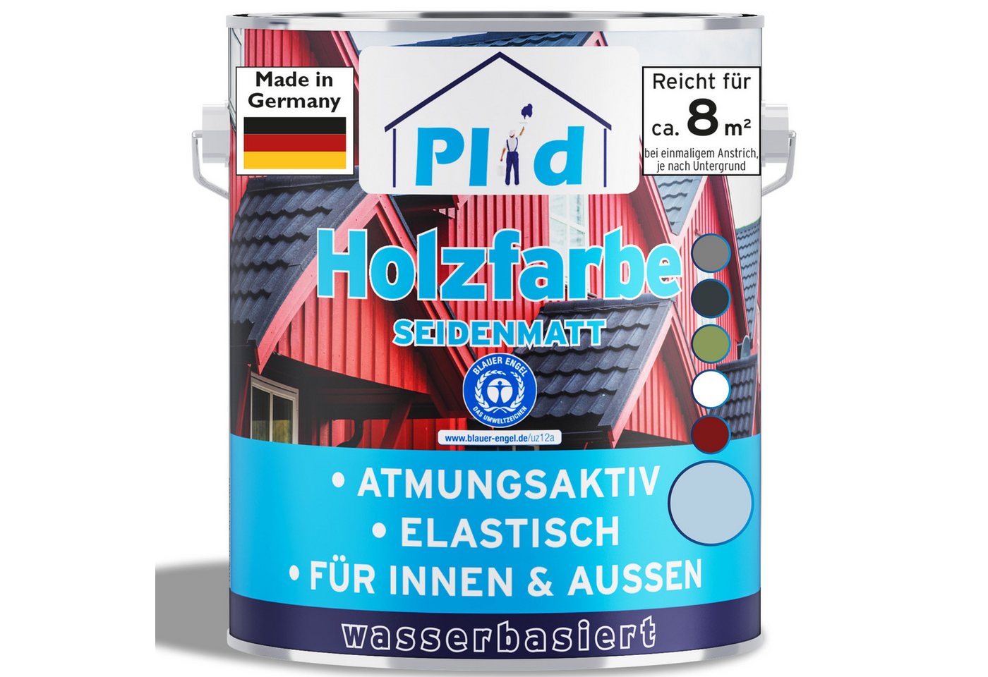 plid Holzlack Premium Holzfarbe Holzlack Farbe für Holz Pinsel, Schnelltrocknend, verarbeitungsfertig von plid