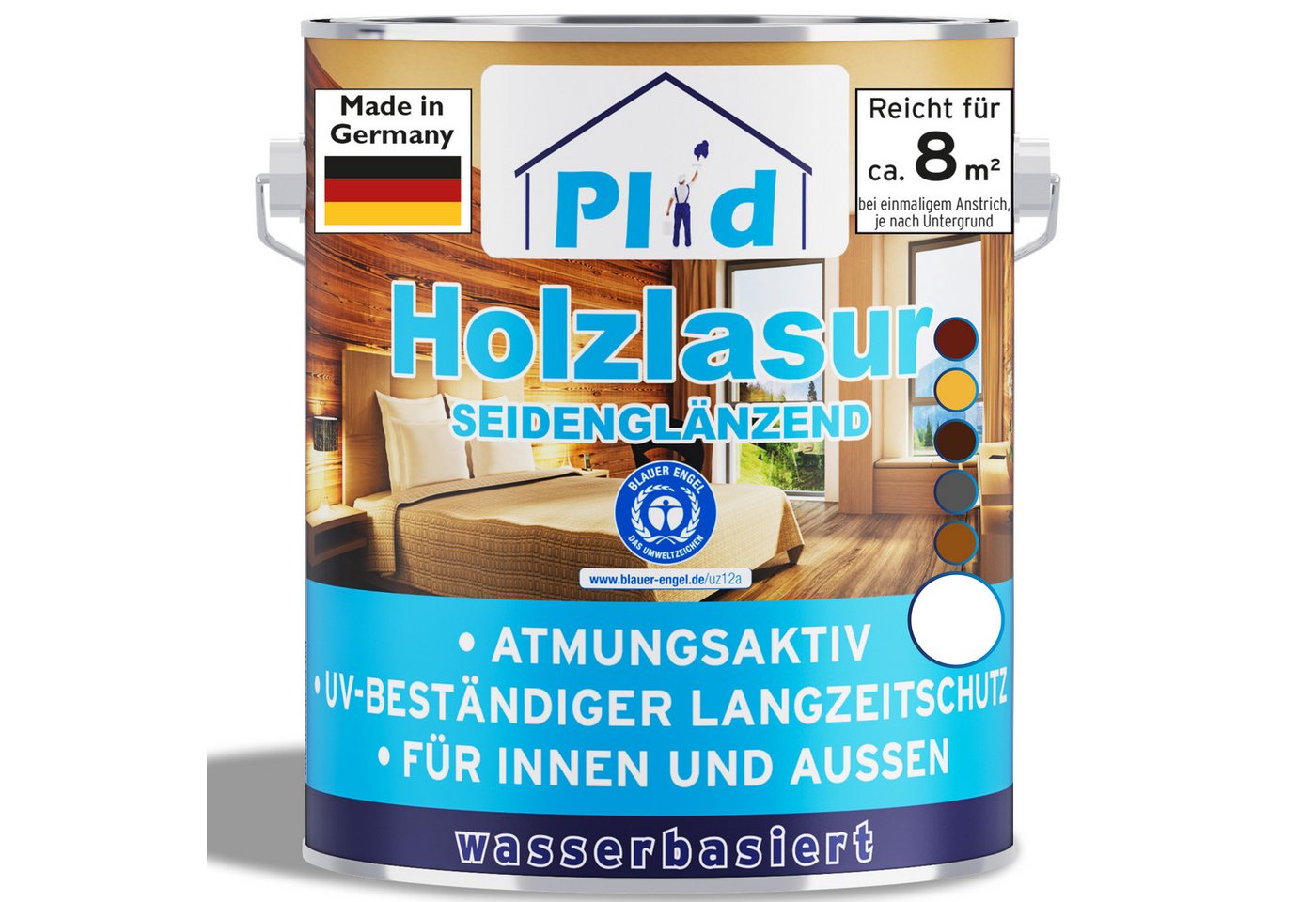 plid Holzschutzlasur Premium Holzlasur Holzschutzlasur Holzschutz Lasurpinsel, Schnelltrocknend von plid