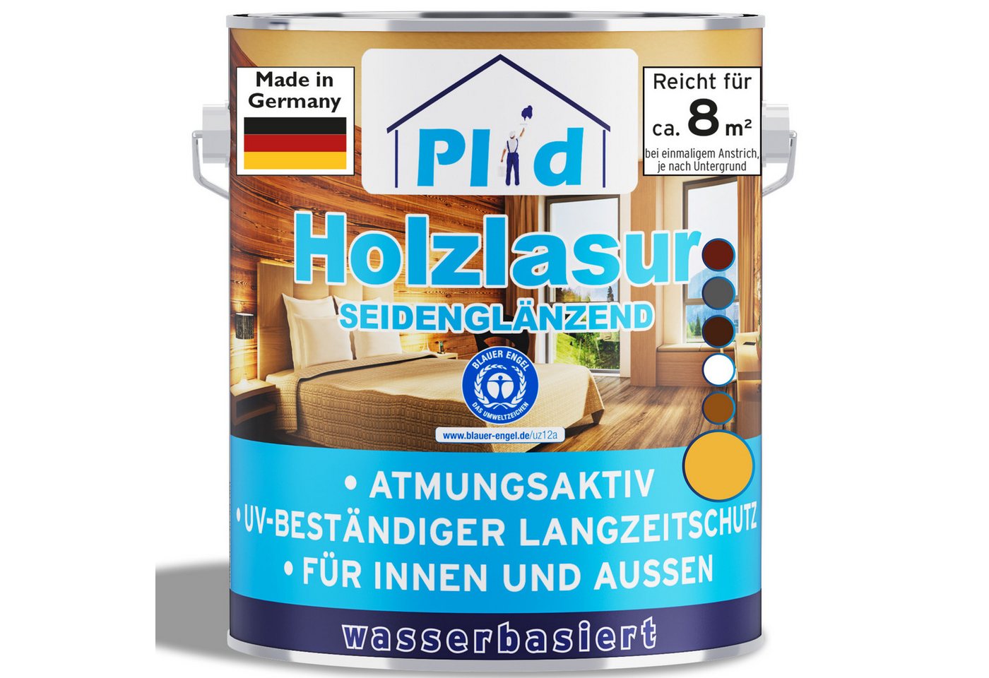 plid Holzschutzlasur Premium Holzschutzlasur Holzlasur Holzschutz Holzgrundierung Set, Schnelltrocknend von plid