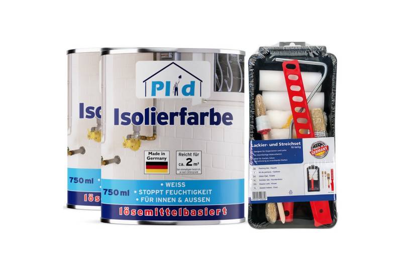 plid Nikotinsperre Premium Isolierfarbe LH Niktoinfarbe Feuchteblocker Nikotinsperre Set, Schnelltrocknend von plid
