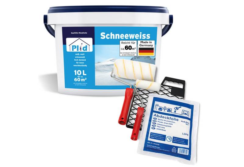 plid Wandfarbe Plid Schneeweiß Wanfarbe innen - Deckenfarbe - Polarweiß - Innenfarbe, Gute Deckkraft, wenig spritzen von plid
