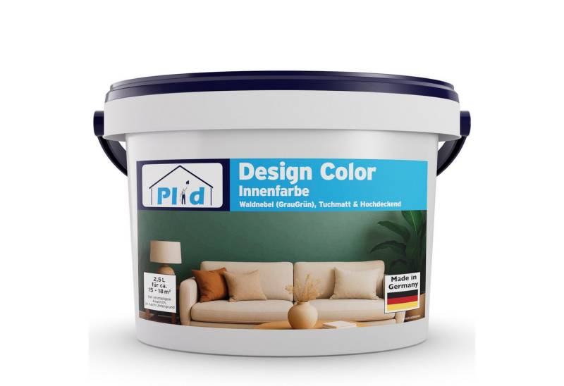 plid Wandfarbe Wandfarbe Matte 2.5L für ca. 18m² - Bunte Wand Designcolor Innenfarbe, Hochdeckend, Geruchsarm, Schnelltrocken von plid