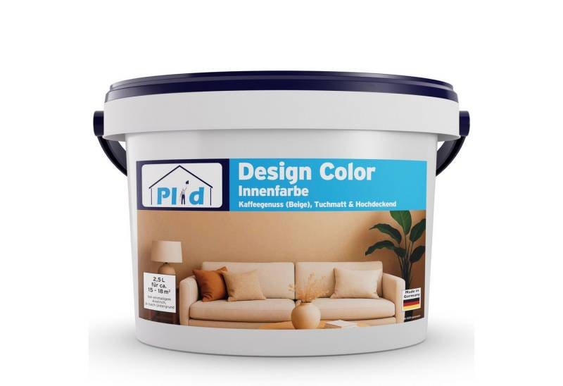 plid Wandfarbe Wandfarbe Matte 2.5L für ca. 18m² - Bunte Wand Designcolor Innenfarbe, Hochdeckend, Geruchsarm, Schnelltrocken von plid
