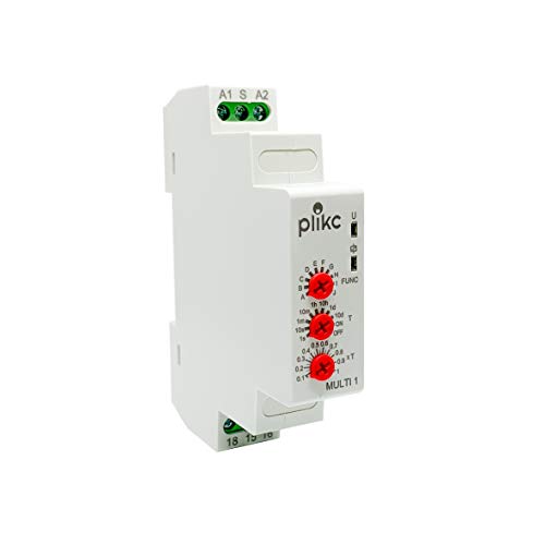 Plikc Multi1 PLK042676 Multifunktions-Zeitschaltuhr, 10 Funktionen, 12-240 V AC/DC von plikc
