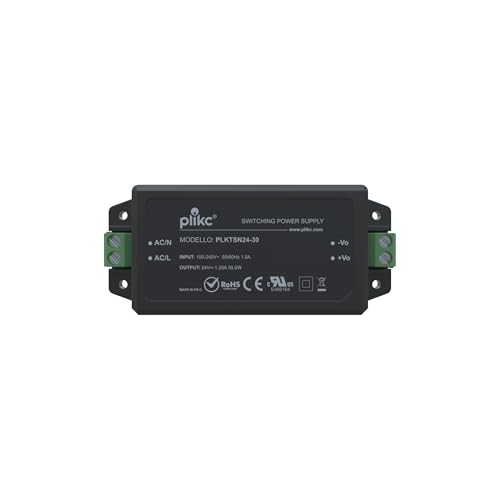 Plikc - Kompaktes Schaltnetzteil für LED-Streifen, Türsprechanlagen und andere Gleichstromkomponenten. 100-240 V AC (24 VDC - 1,25 A - 30 W) von plikc