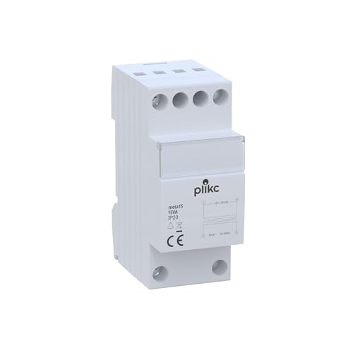 Plikc Meta 15 Klingeltransformator, Installation mit DIN-Stange für diskontinuierlichen Betrieb, Primärspannung 230 V, Sekundärspannung 12 V, Leistung 15 VA Plikc Meta 15 Klingeltransformator, Installation mit DIN-Stange für diskontinuierlichen Betrieb, Primärspannung 230 V, Sekundärspannung 12 V, Leistung 15 VA von plikc