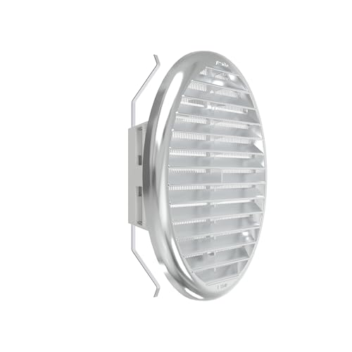 Plikc - Rundes Lüftungsgitter aus ABS mit Insektennetz - Made in Italy (Chrom 125/160 mm) von plikc