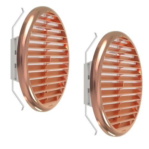 Plikc - Rundes Lüftungsgitter aus ABS mit Insektennetz - Made in Italy (Kupfer 125/160-2 Stück) von plikc