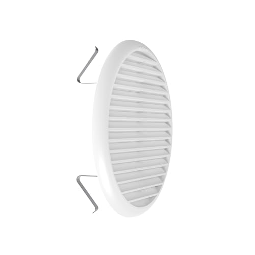 Plikc - Universelles Lüftungsgitter mit Feder aus weißem ABS mit Insektenschutz - Made in Italy (Durchmesser 160-200 - 1 Stück) von plikc