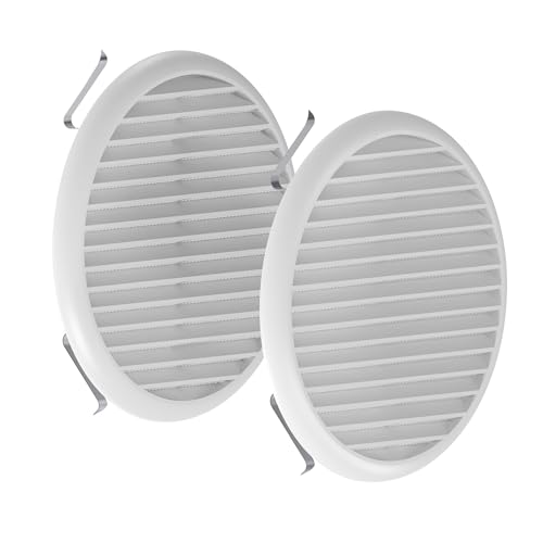 Plikc - Universelles Lüftungsgitter mit Feder aus weißem ABS mit Insektenschutz - Made in Italy (Durchmesser 160-200 - 2 Stück) von plikc