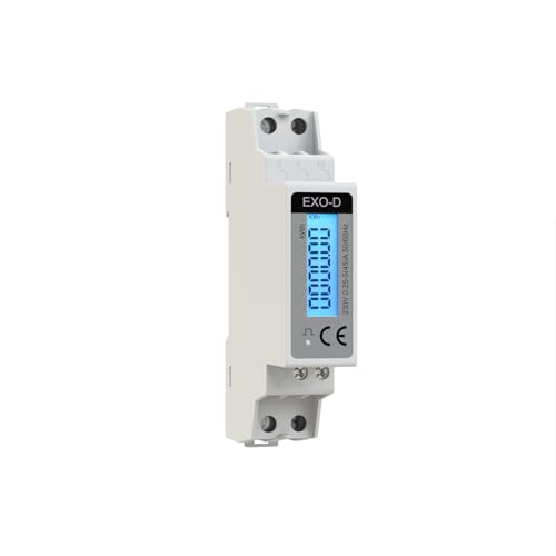plikc 6-stelliger einphasiger Stromzähler - Digital Hintergrundbeleuchtung - 1 MOD. DIN - EXO-D von plikc