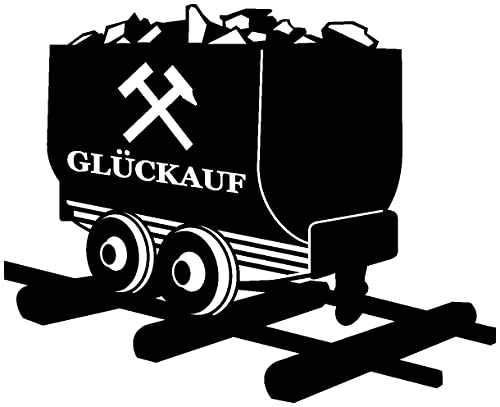 Samunshi® Glück Auf Lore Wandtattoo Gelsenkirchen Bottrop Ruhrpott Ruhrgebiet Schalke Oberhausen 80 x 65cm schwarz von Samunshi