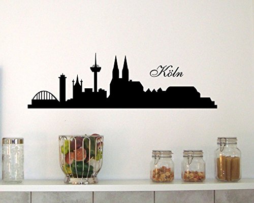 Wandtattoo Köln Skyline 100x30cm schwarz von plot4u