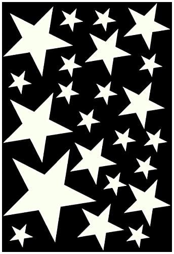 Samunshi® Wandtattoo Sterne Set 'gefüllt' 14x2,5cm6x5cm2x7,5cm1x10cm creme von Samunshi