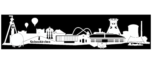 plot4u Wandtattoo Gelsenkirchen Skyline Schalke in 6 Größen und 19 Farben (150x33cm weiß) von plot4u