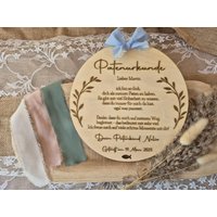 Patenurkunde Personalisiert Aus Holz, Geschenk An Die Taufpaten, Urkunde Paten, Taufpatenurkunde, Taufpatenbrief, Paten Geschenk, Taufe von plottedwithpassion