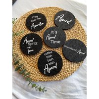 Filzuntersetzerset 6 Stk I Aperol Filz Dunkelgrau 10 cm Geschenk Untersetzer von plotterherzle