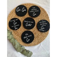 Filzuntersetzerset 6 Stk I Gin Filz Dunkelgrau 10 cm Geschenk Untersetzer von plotterherzle