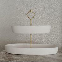 Handgemachte Etagere Aus Raysin - Dekoschale in Keramikoptik Stilvolle Wohn-Deko Individuelles Geschenk von plottermanusch