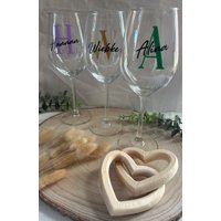 Personalisiertes Weinglas Mit Name - Beplottetes Glas Für Frauen | Geschenk Zum Geburtstag, Jga Oder Mädelsabend von plottervibes