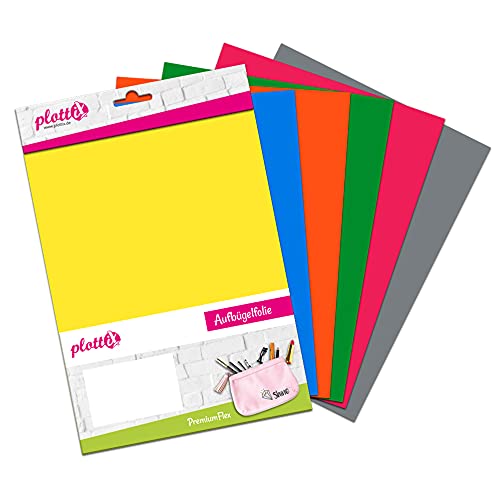 plottiX 101886 Aufbügelfolie, Mehrfarbig, 20 x 30cm von plottiX