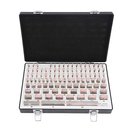 103pcs Stahlmessgerät Block Set Ultra hohe Genauigkeitskalibrierungsblöcke für die Präzisionsmessung in Laboratorien und Workshops langlebig Stahlmaterial mit Gehäuse von plplaaoo