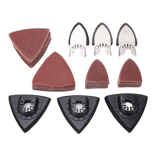 106pcs oszillierende Werkzeugschleifpolster Kit hoher Kohlenstoffstahl Universal Elektrowerkzeuge Schleifkissen für Holzmetall -Gipsoberfläche mit 6 ppcs von plplaaoo
