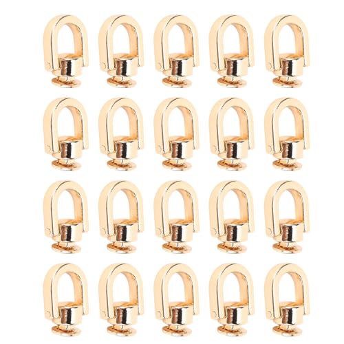 20pcs D Ring Nieten Metall Dekorative Nieten Set Premium Zinklegierung Haltbar rostfeste 360 Grad Rotatierbar für Handtaschengürtel Lederhandwerk DIY Accessoires Rucksack (Gold) von plplaaoo