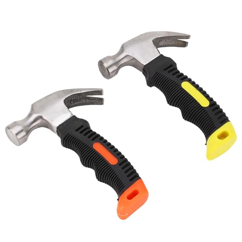 2pcs Klauenhammer Mini Nagel -Puller Rundes Gesicht Hochfestes TPR -Griff tragbares Hammer -Werkzeug zum Arbeiten von plplaaoo