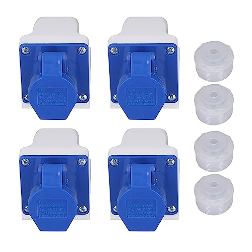 4 Sets Industrial Socket 3 Pin -Leistungsanschluss Oberflächenmontage -Outlet IP44 wasserdicht 220-250V 16A von plplaaoo