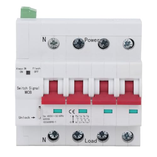 400 V Small Circuit Breaker 4p PC Miniatur Circuit Breaker Echtzeit -Überwachung Smart Control für Heimlokale im Freien (63a) von plplaaoo