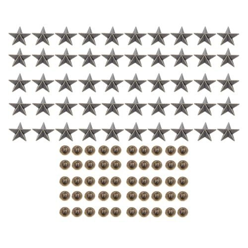 5 Speced Star Niets Bolzen Legierung Legierung 16mm sternförmiger Ledernieten mit 4 -mm -Schlitzschrauben für Ledercraft Cloding Hat Accessoires 50 Sets (Bronze) von plplaaoo